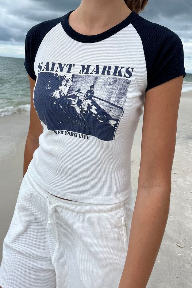 Hauts Brandy Melville Saint Marks Blanche | FII-72274120